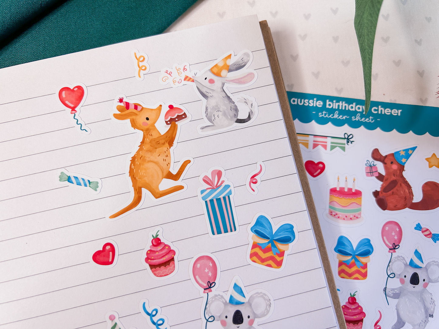 Aussie Birthday Party Sticker Sheet | Celebration Stickers