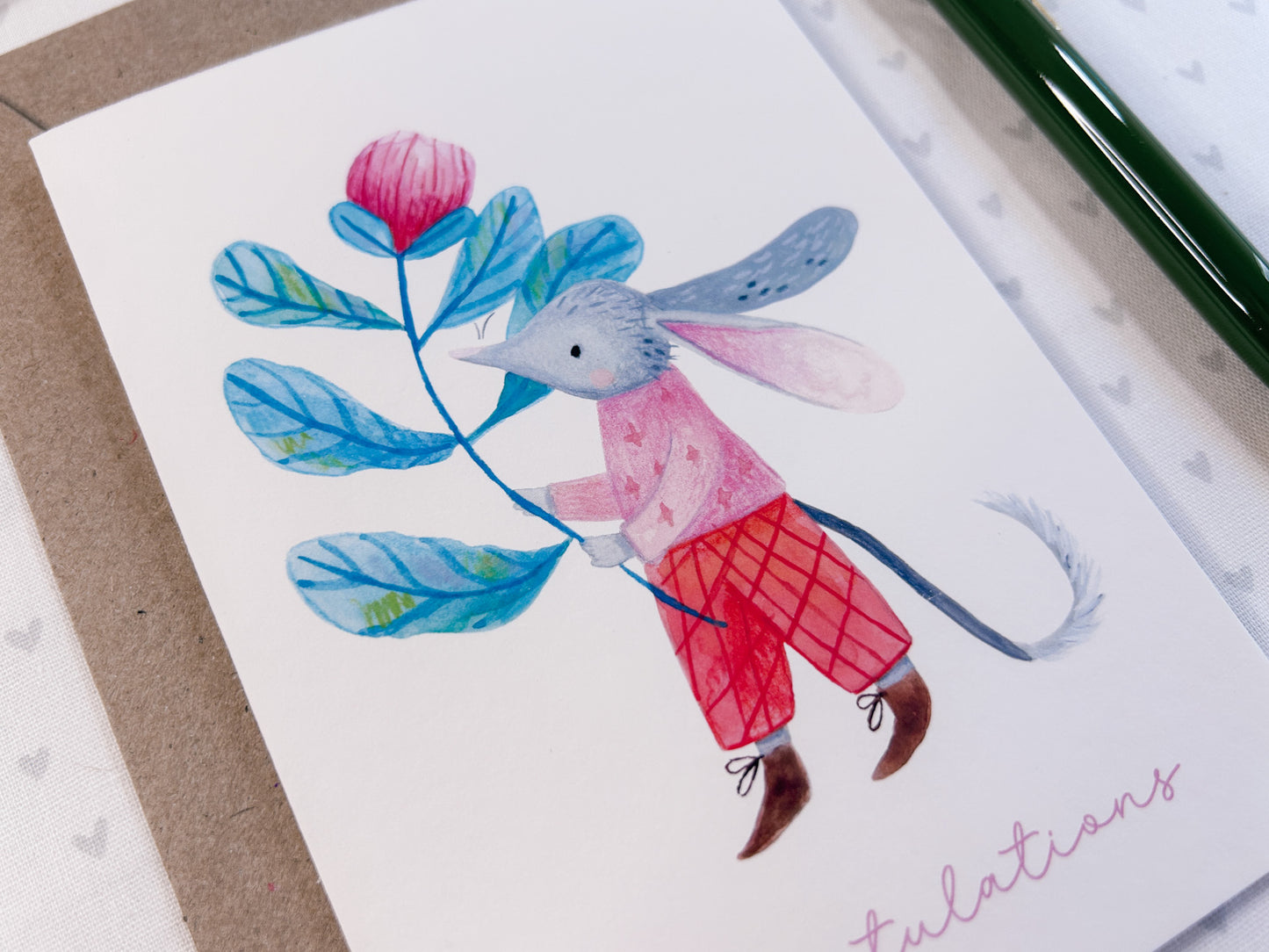 Bilby With A Flower Greeting Card