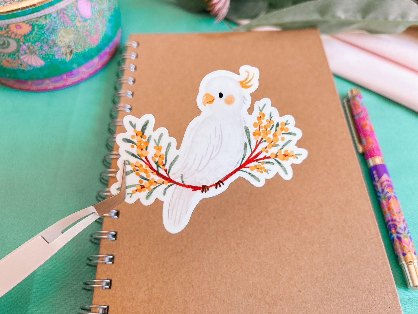 White Cockatoo Vinyl Sticker