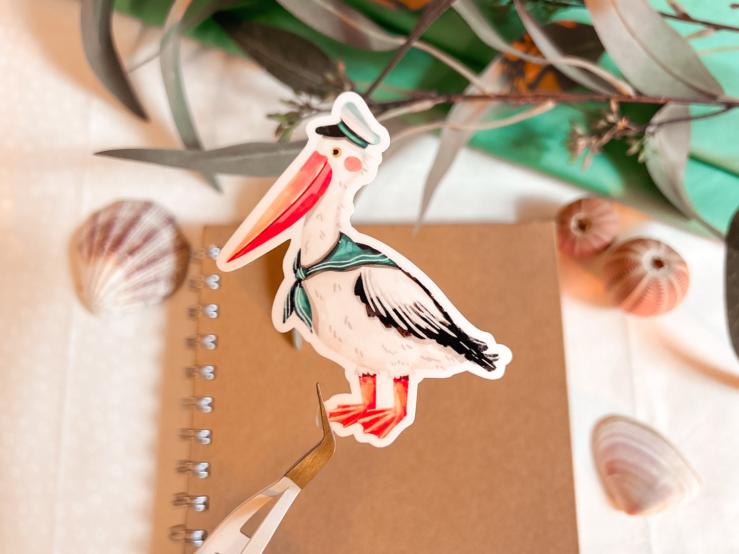 Sailor Pelican Vinyl Sticker