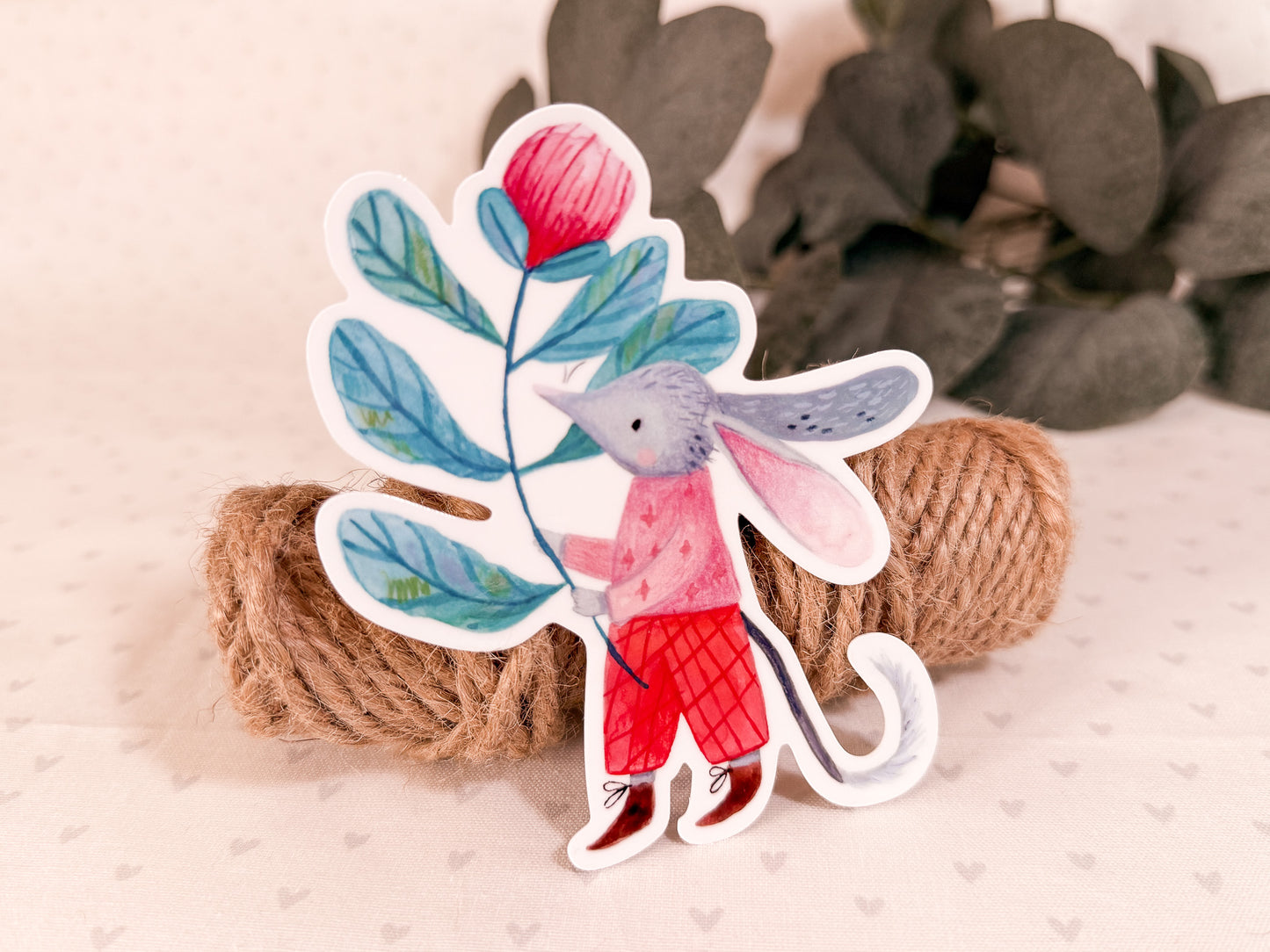 Cute bilby vinyl sticker featuring an illustrated Australian native animal