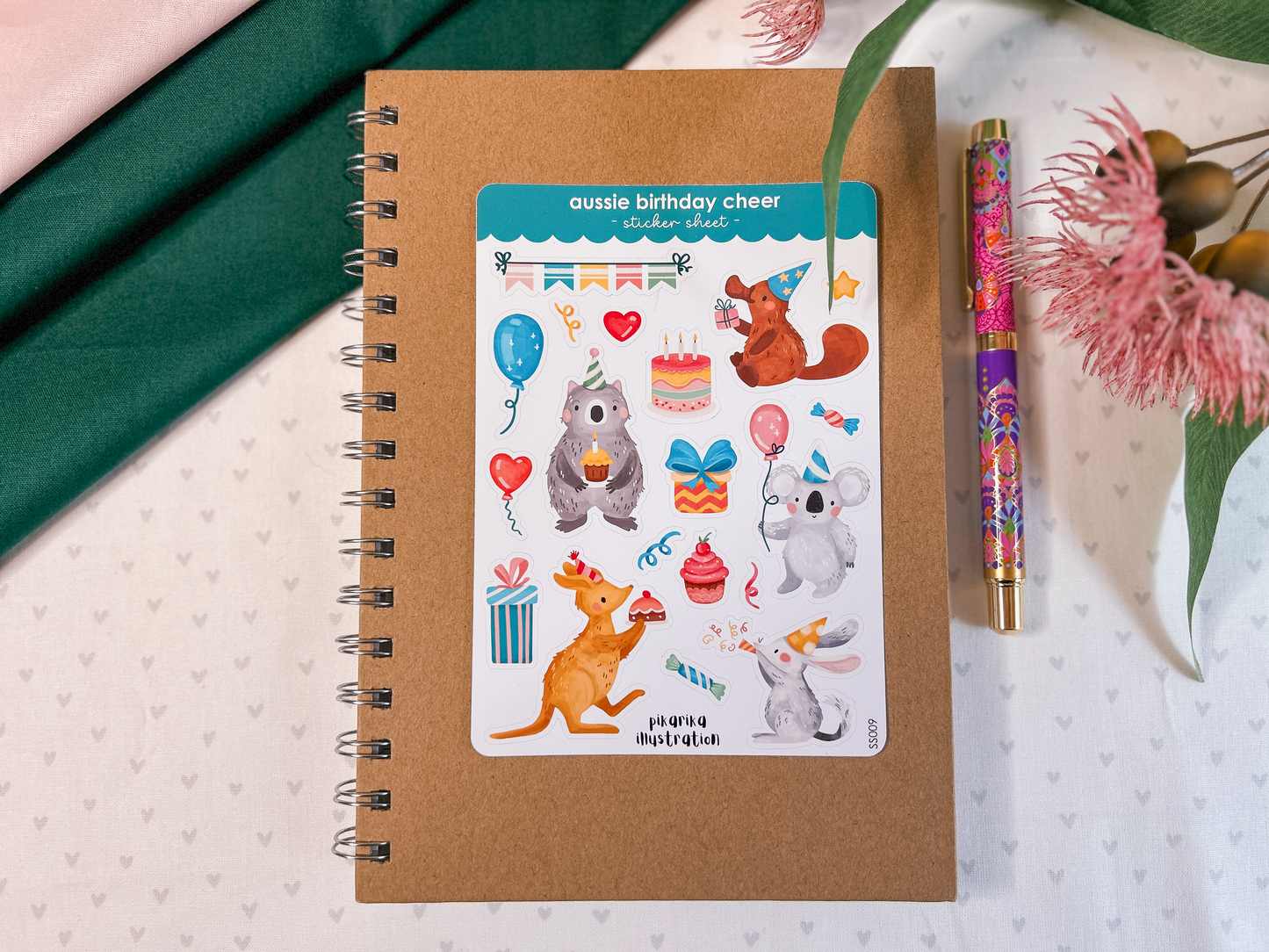Aussie Birthday Party Sticker Sheet | Celebration Stickers