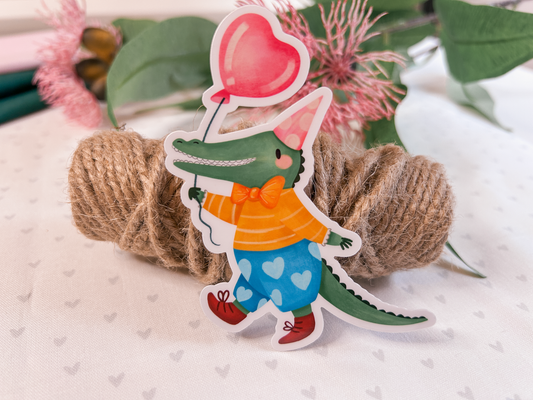 Sweet Crocodile Vinyl Die Cut Sticker