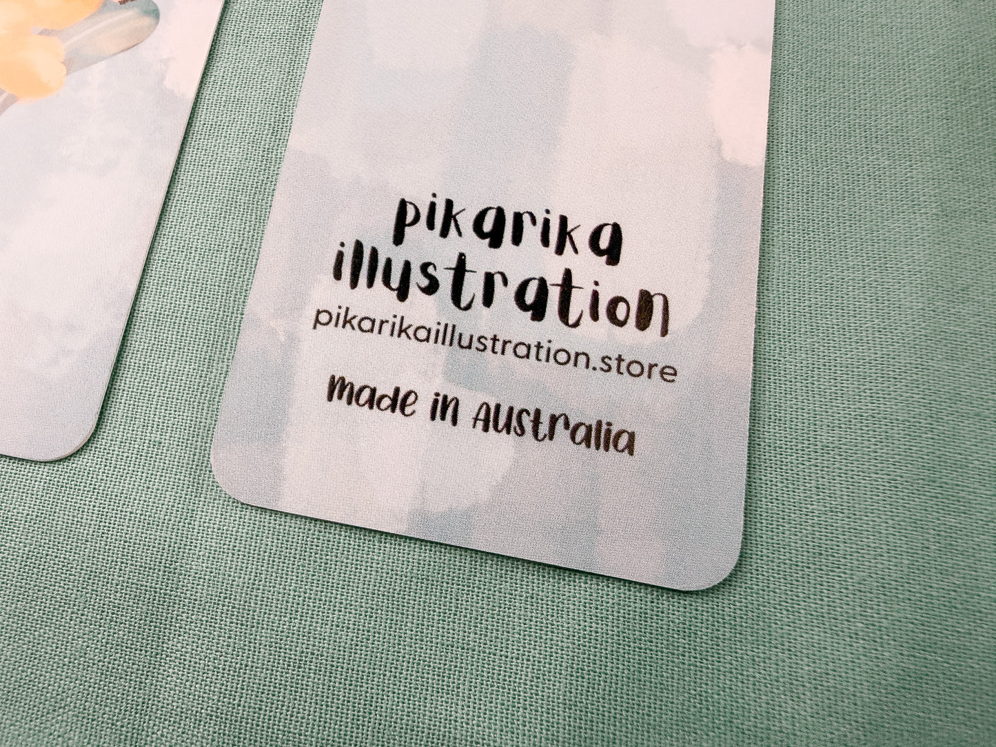 back of pikarika illustration bookmark
