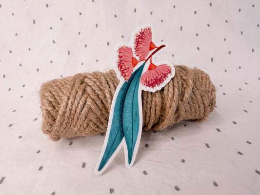 Flowering Eucalyptus Vinyl Sticker | Redesigned | Australian Native Plant Die Cut Sticker