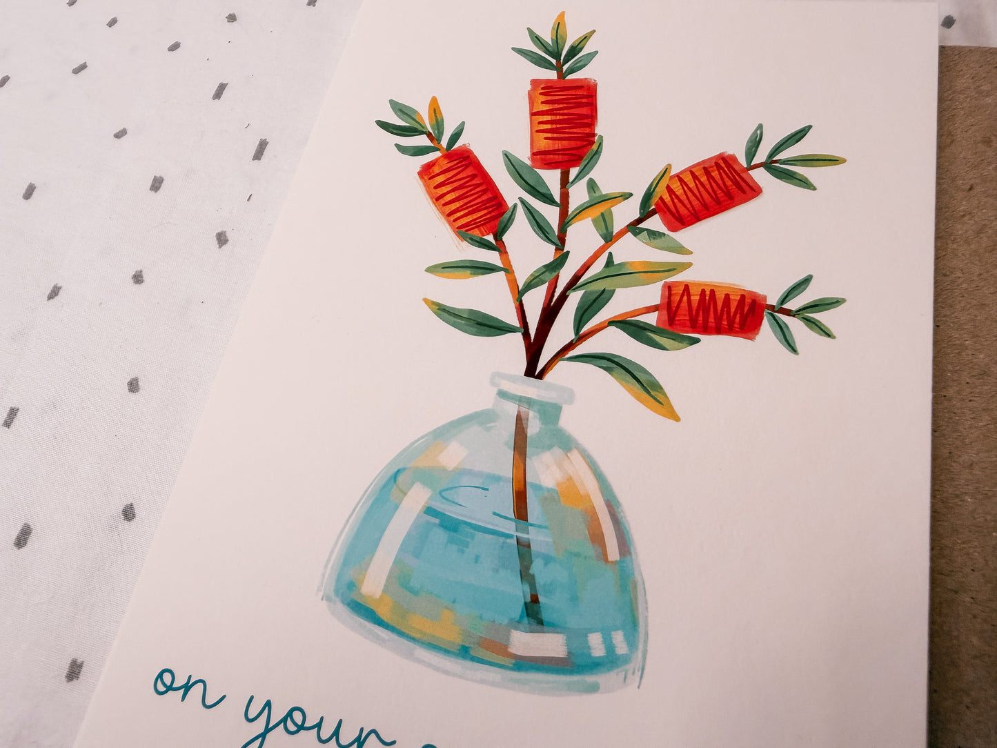 Bottlebrush Greeting Card | Illustrated Australian Native Flower Card