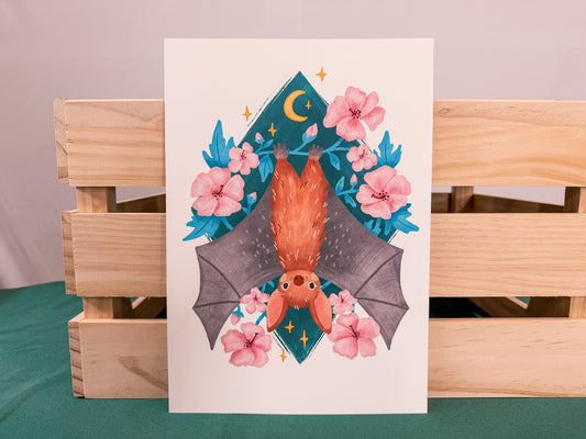 Cheeky Flying Fox Art Print | Australian Wildlife Art Print