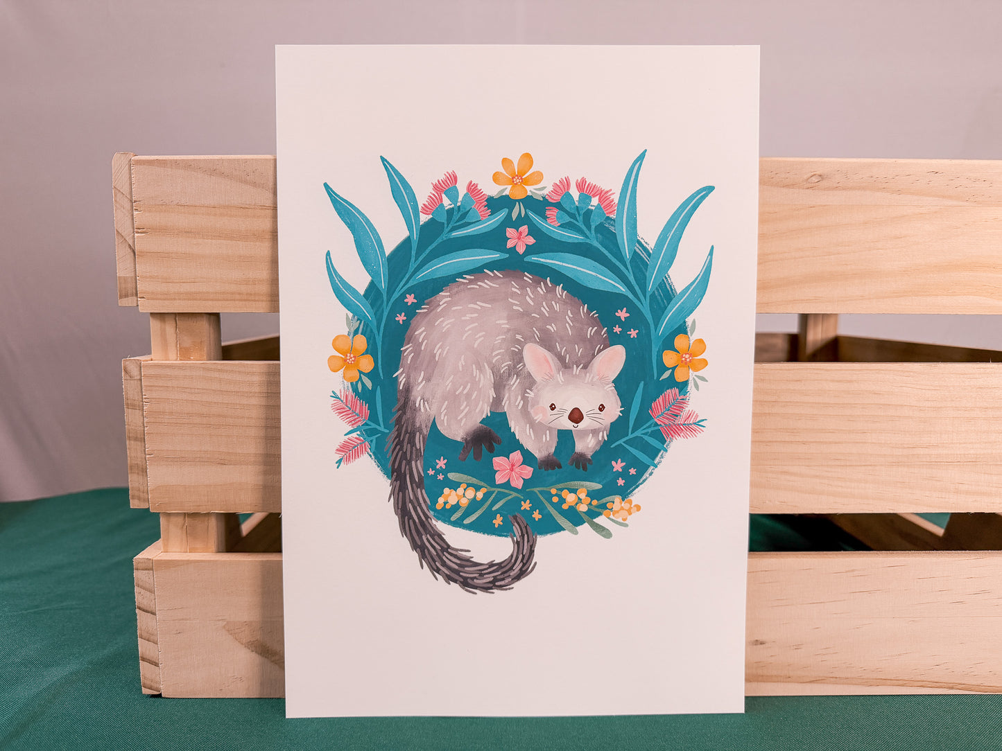 Possum & Flora Art Print | Australian Wildlife Art Print