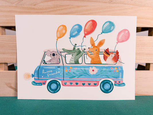 Aussie Friends Art Print | Australian Animal Art Print