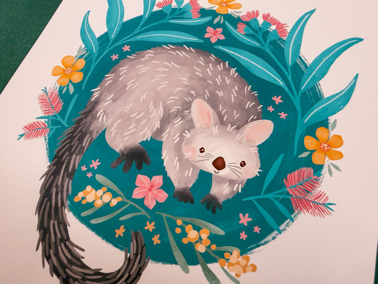 Possum & Flora Art Print | Australian Wildlife Art Print