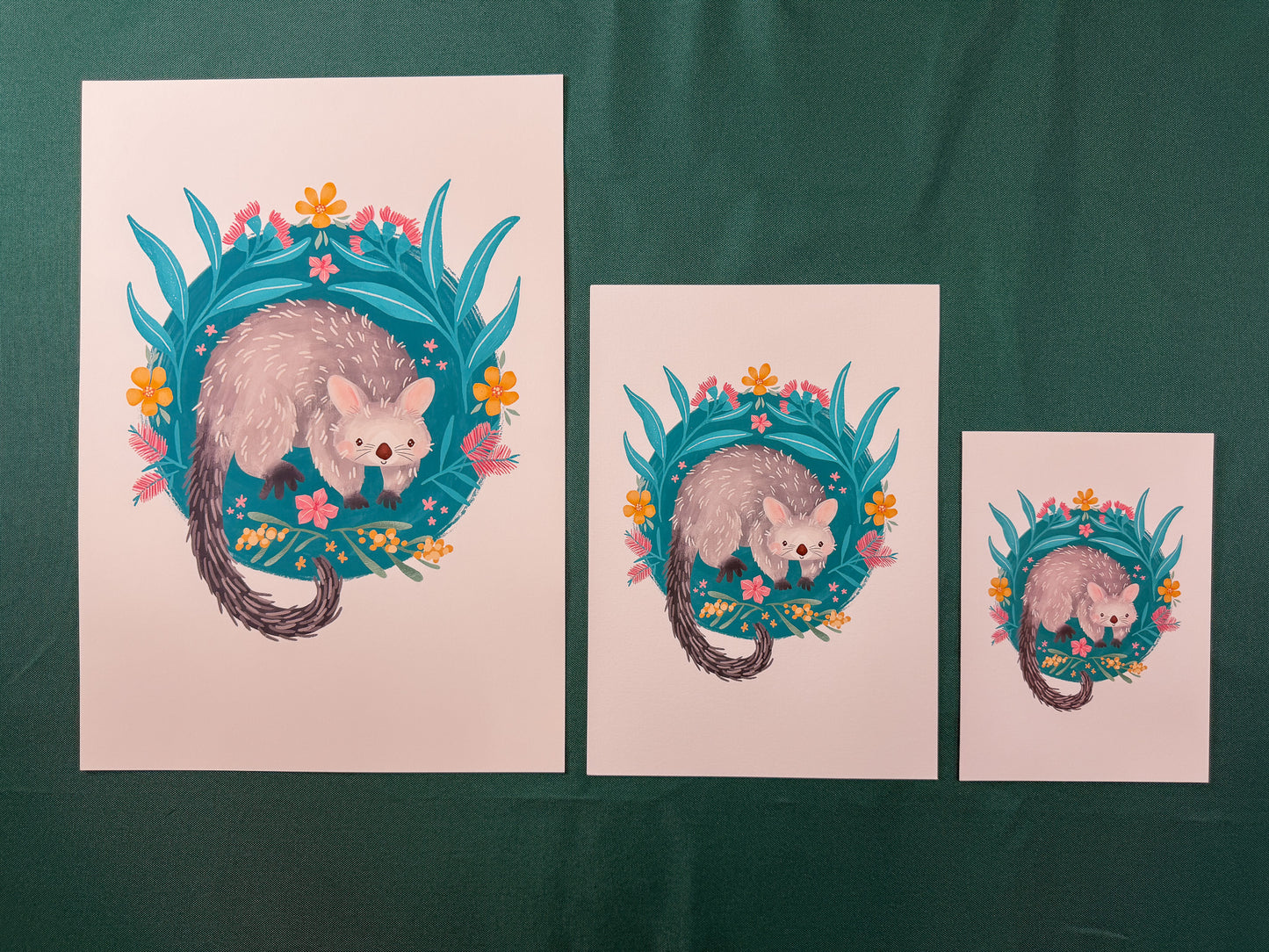 Possum & Flora Art Print | Australian Wildlife Art Print