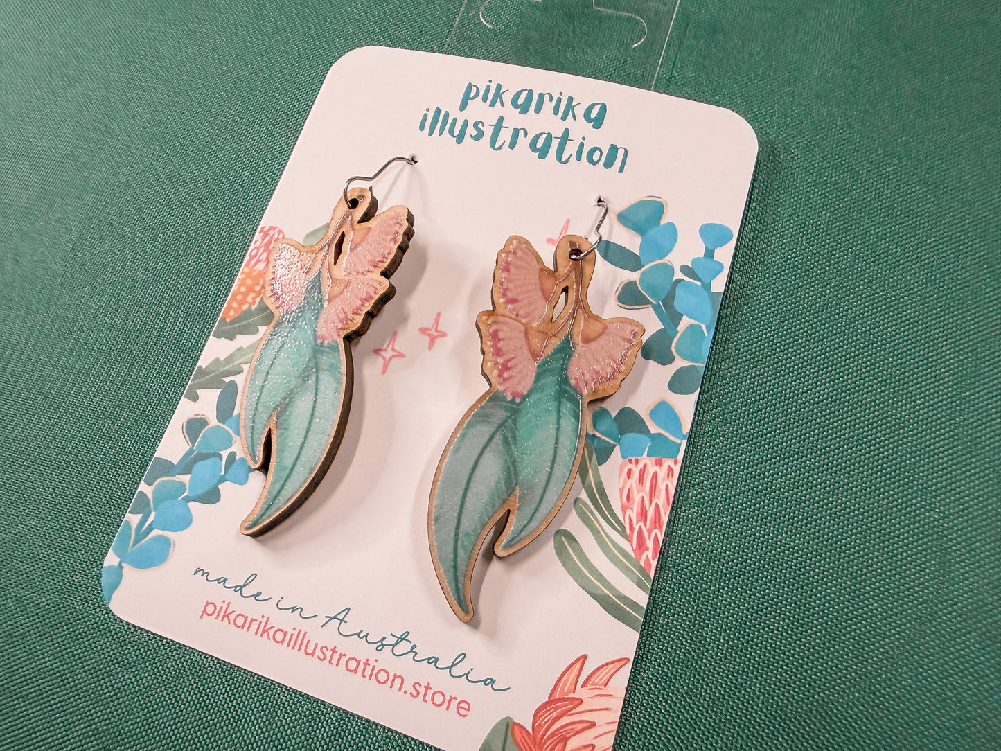 Flowering Gum Wooden Earrings | Australian Native Flora Jewellery