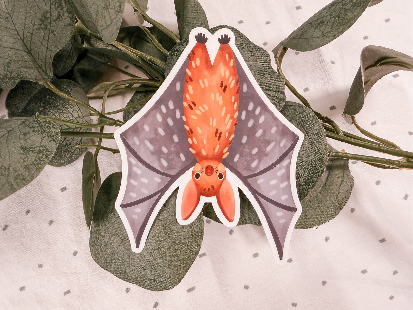 close up of hand drawn  bat sticker