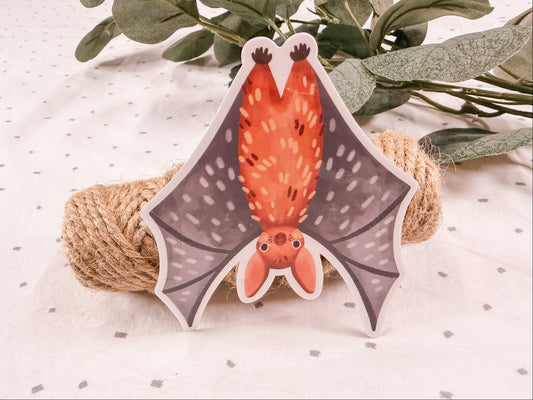 die cut flying fox/ bat sticker by Pikarika Illustration